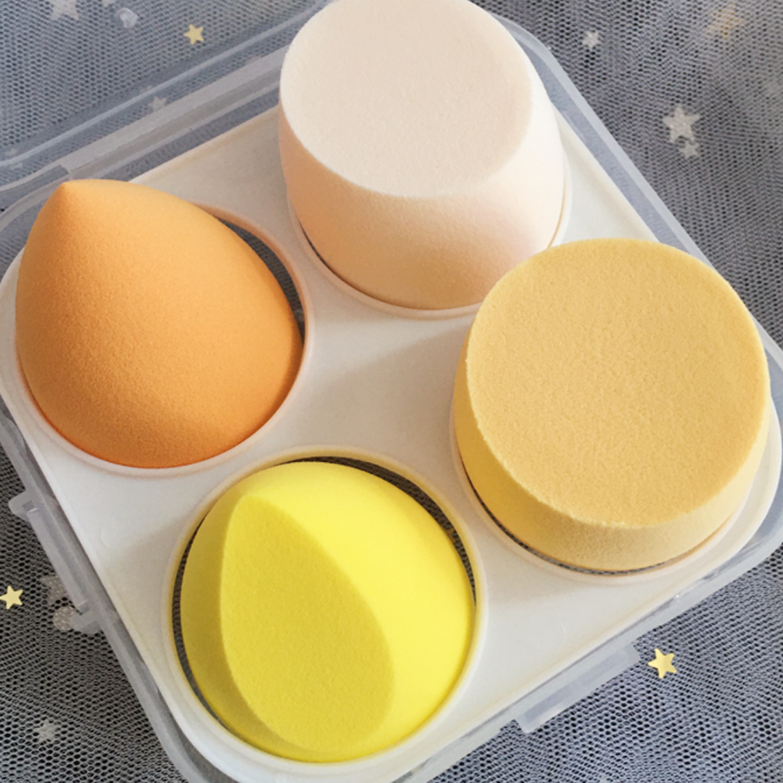 4pcs Set Makeup Blender Beauty Egg Set Gourd Water Drop Puff Makeup Puff Set Colorful Cushion Cosmestic Sponge Tool Wet and Dry Use