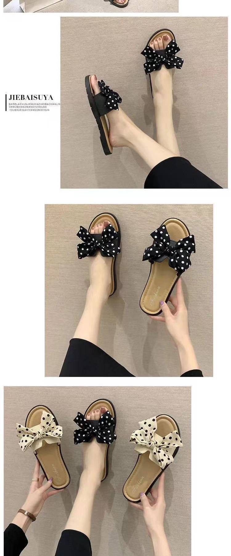 All-match non-slip one-word sandals and slippers