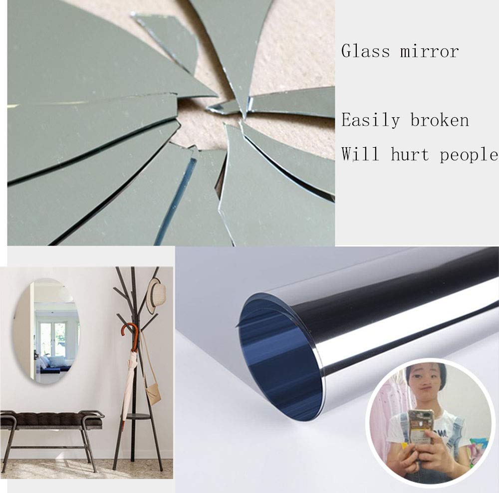 Oval Removable Acrylic Mirror Setting Wall Sticker Decal for Home Living Room Bedroom Bathroom Decor