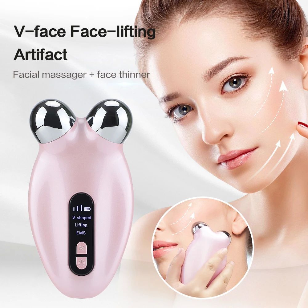 Microcurrent facial device, lifting device, facial beauty introduction device, home facial rejuvenation roller massager, enhances the ability of facial lifting and skin tightening, facial wrinkle removal device, intelligent photon microcurrent device