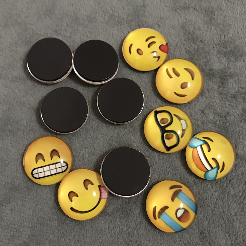 12 Pieces Smiling Expression Cute Face Fridge Magnets DIY Home Kitchen Accessory Decoration Funny Refrigerator Sticker