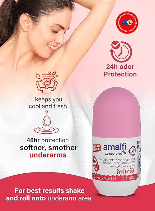 Amalfi Anti-white marks deodorant roll-on unisex 72hrs - 50ml