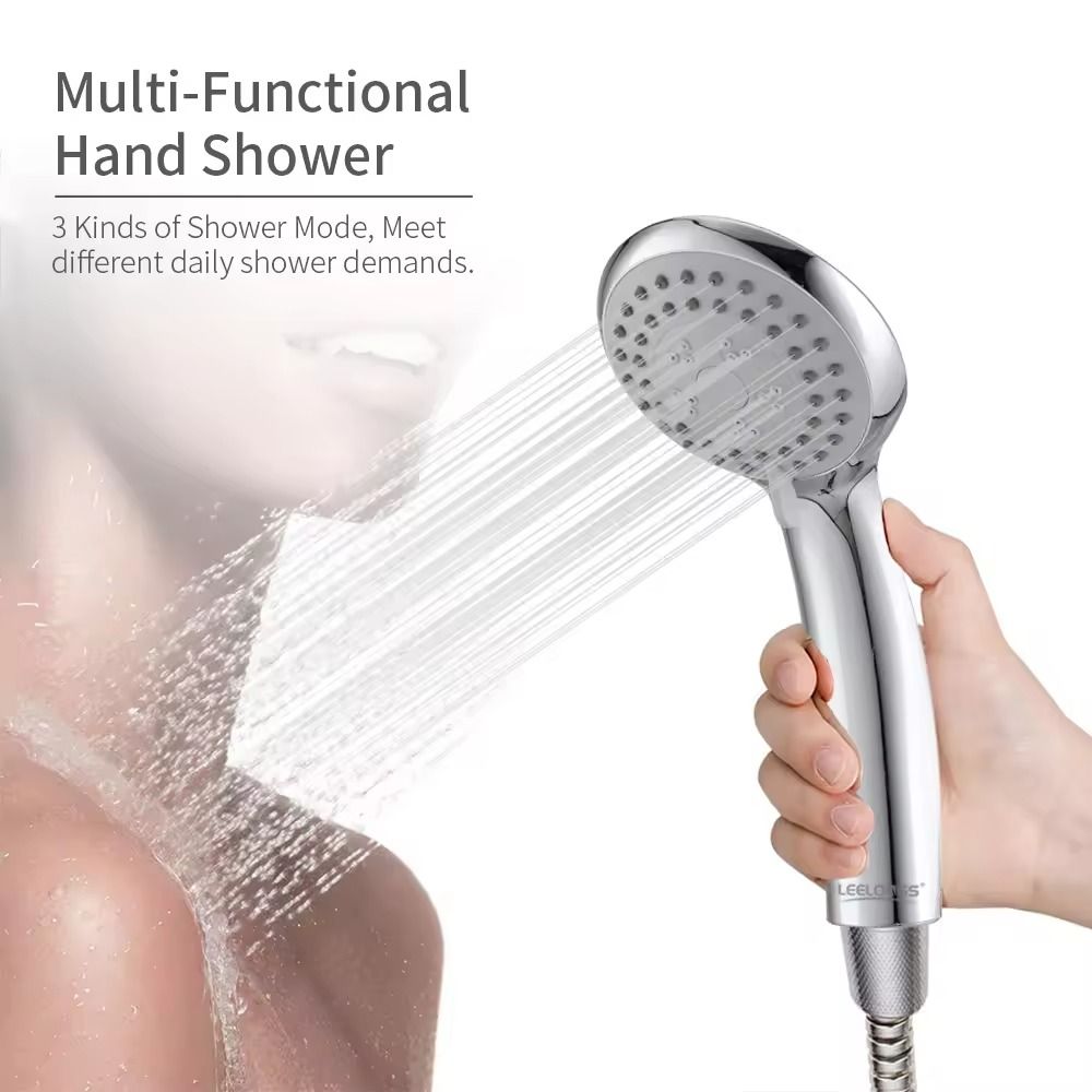 Plastic Round Bathroom Shower Head and Handheld Shower Combo Set