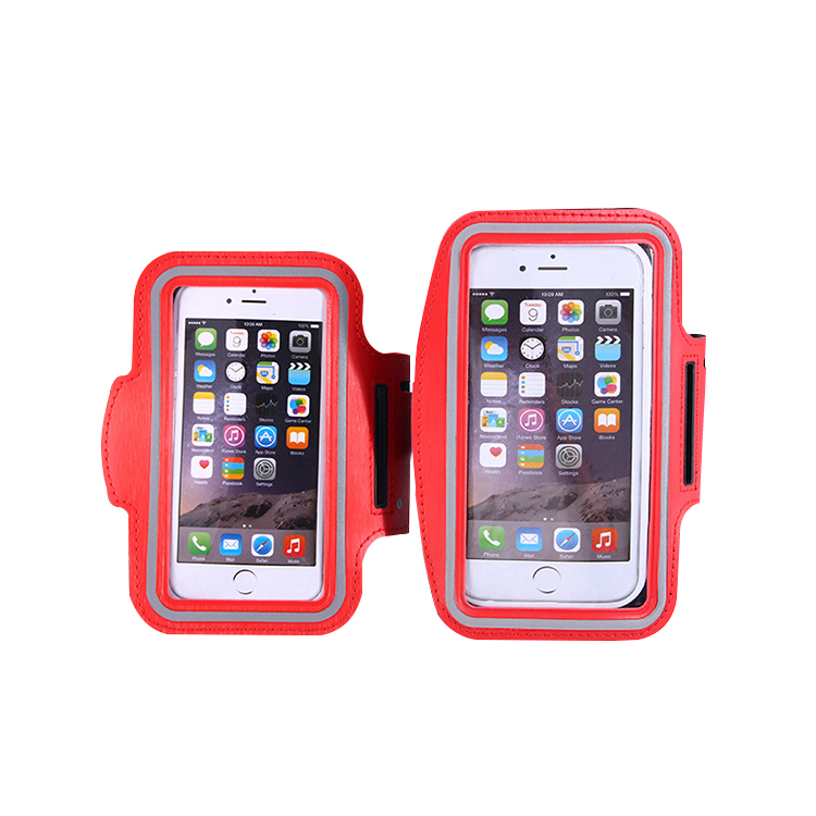 Water Resistant Large Cell Phone Armband Pouch Case with Adjustable Elastic Band & Key Slot for 6.35'' Phone