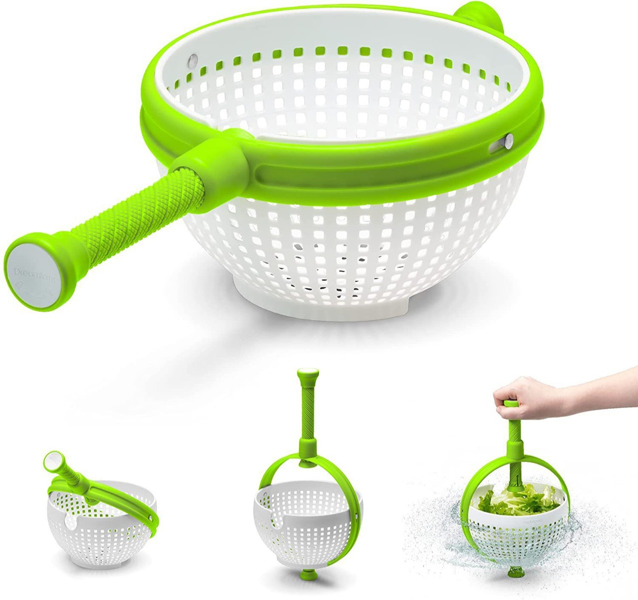Salad Spinner Fruit Vegetable Dryer Lettuce Greens Washing Basket Drain Crisper Strainer Spinning Colander Kitchen Accessories