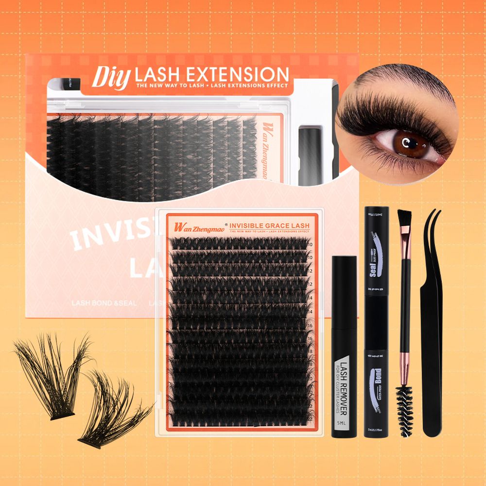 Large Volume Dramatic D Curl Individual Cluster Lashes Mixed Length 8-18mm Soft Matte Fiber DIY Segmented Self Graft Eyelashes Fluffy Thick European Style Reusable Lash Clusters For Party Shooting Cross-border Beauty