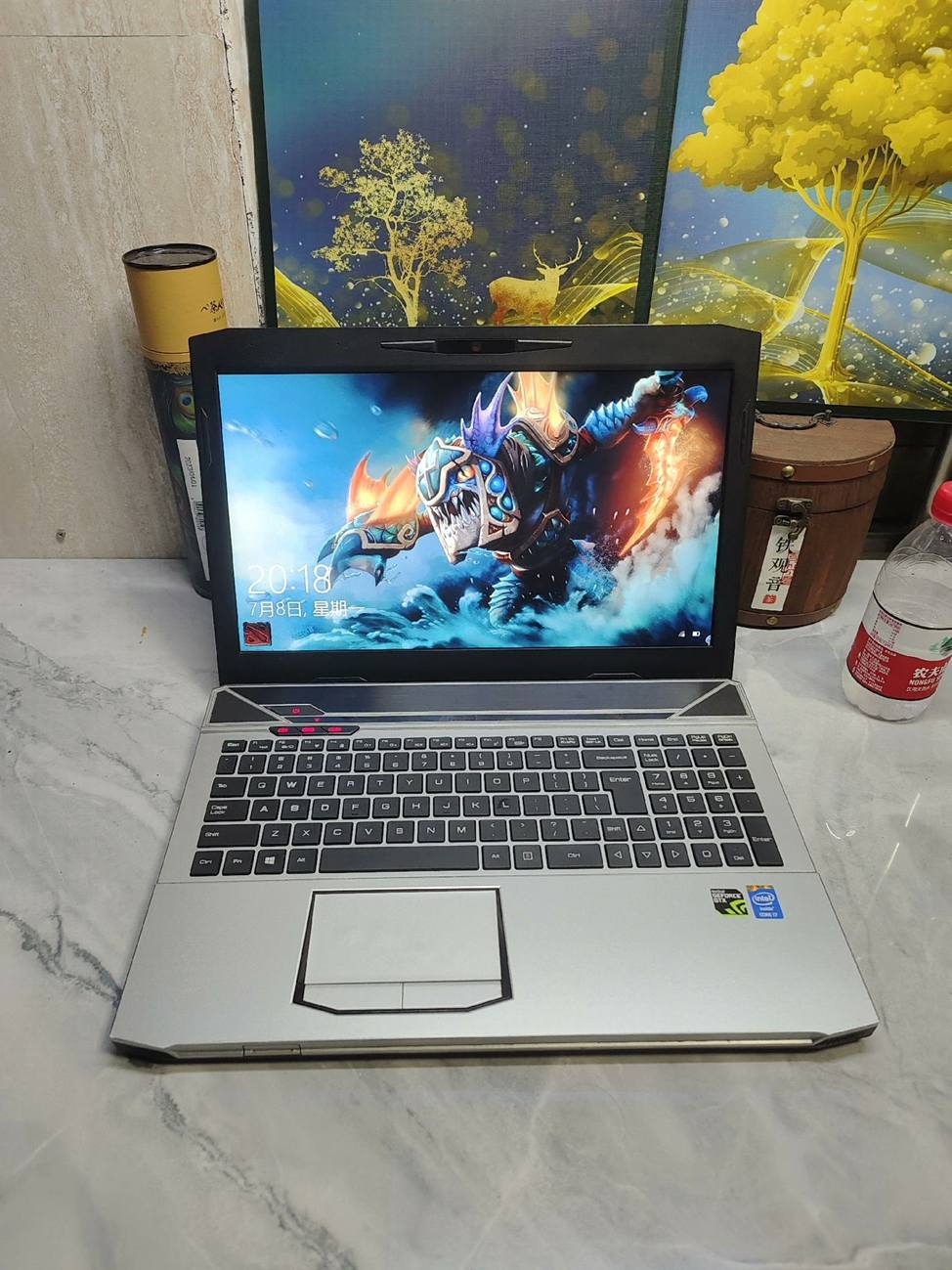 High configuration game book i7 standard pressure four core eight line 4G unique hero league csgo2 gave him love 5 across the line of fire Sword Spirit Genshin Impact entertainment learning office drawing 15.6 inch silver white 【Lowest Price Online】