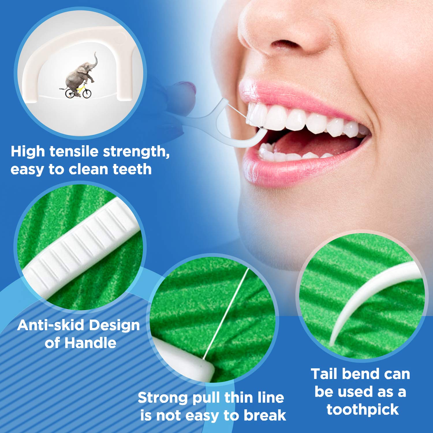  Tooth Cleaner floss pick Dental Floss Picks 50PCS High Toughness Professional Toothpicks Sticks with Portable Case and Dental Picks Perfect for Family,Hotel,Travel
