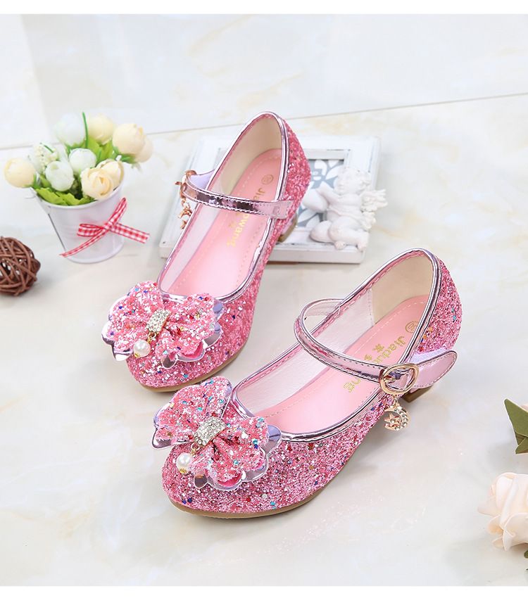 Dress Shoes Girls' High Heels Princess Shoes New Spring Autumn Children's Shoes Performance Shoes Girl's Crystal Shoes