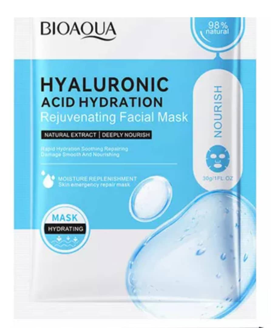 5 Types Antioxidant, Anti-wrinkle, Nourishing Whitening Facial Moisturizing Sheet MaskBLUE- HYALURONIC ACID
