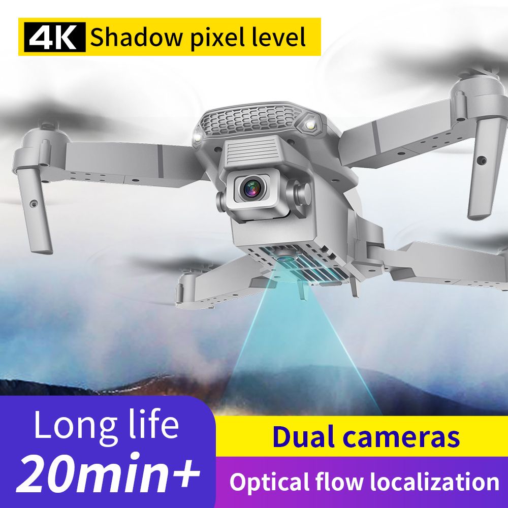 E88 UAV 4K HD Aerial Photography Obstacle Avoidance Quadcopter, Optical Flow Positioning, Long Endurance Remote Control Aircraft
