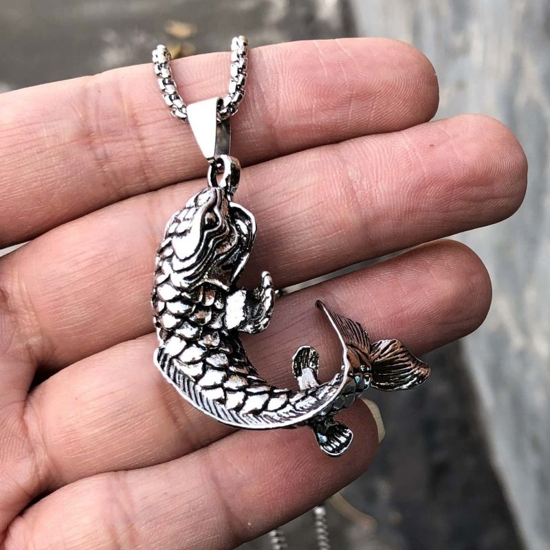 3D Carp Pendant Necklace Vivid and Personalized Carp Stainless Steel chain CRRSHOP free shipping fashion trend necklace
