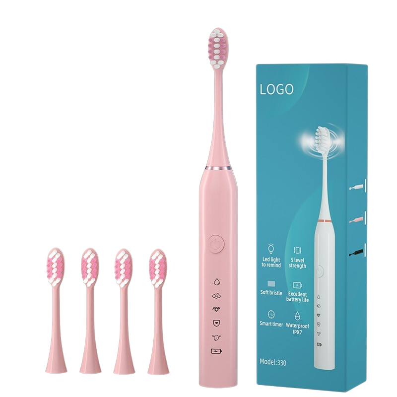 Electric Toothbrush Sonic Cleaning Rechargeable Toothbrush with Timer Pressure Sensor 5 Modes Sonic Toothbrush for Adults