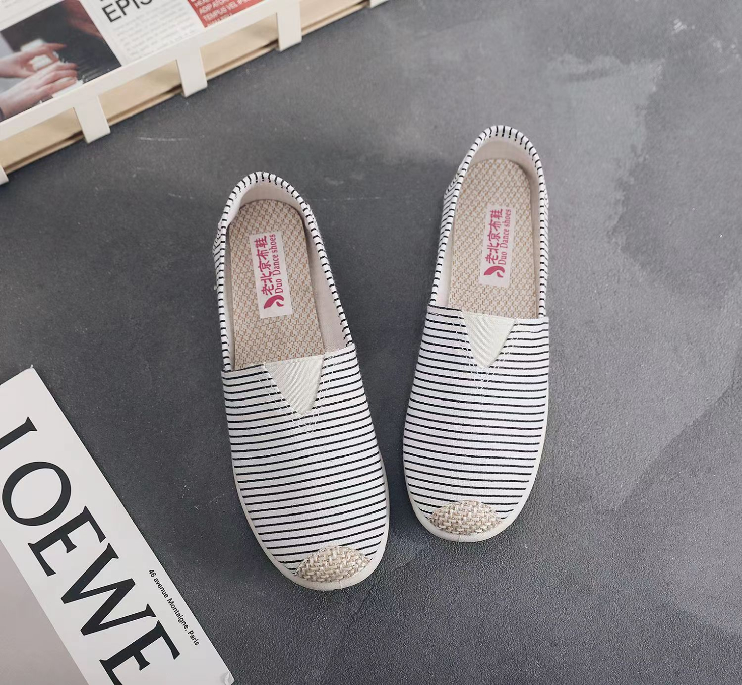 Cloth shoes women's soft bottom loafers canvas shoes comfortable fisherman shoes Korean version all-match