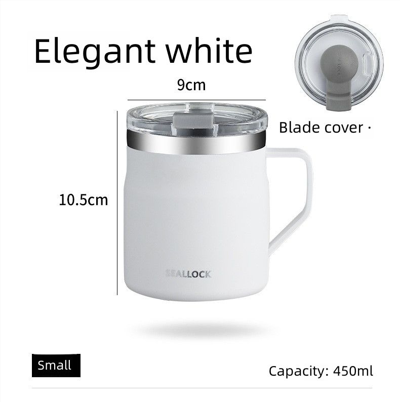 Ins Style Stainless Steel Coffee Cup Portable Insulated Water Cup Stainless Steel Cup Sealed with Lid Mark Cup Kitchen Dining Dinnerware Coffee Cups Mugs