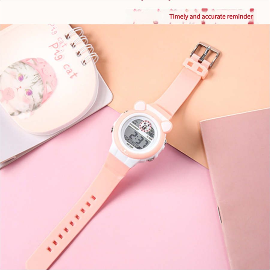 New stock panda cartoon children's electronic watch student party waterproof night light multifunctional alarm clock electronic watch