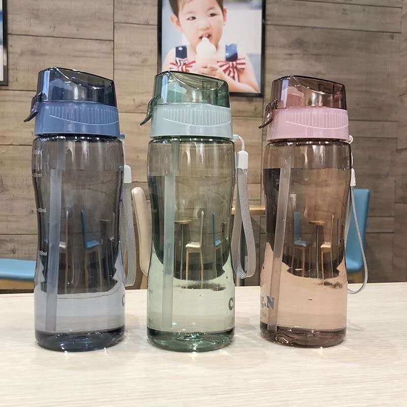 Summer sports plastic straw cup, male and female plastic water cup, portable and easy to use cup, simple, durable, leak proof kettle

