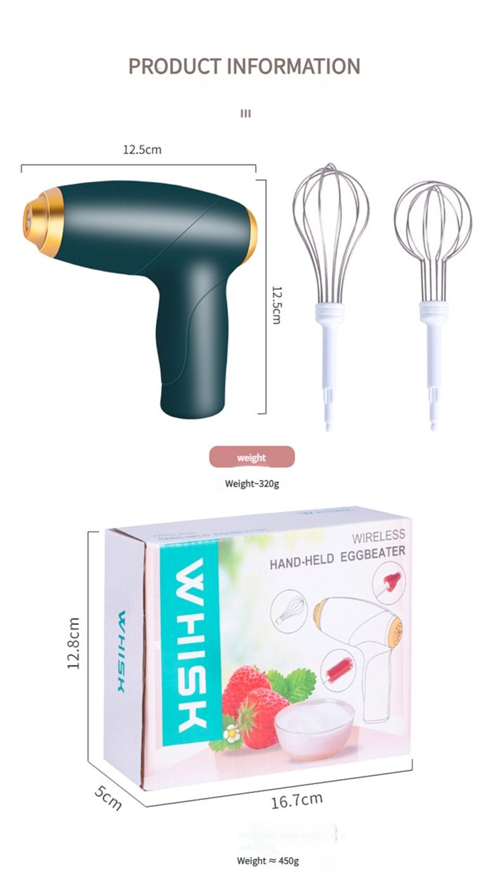 New Electric Egg Beater, Handheld Cream Whipper for Home Use, Flour Blender, Small Wireless Egg Beater