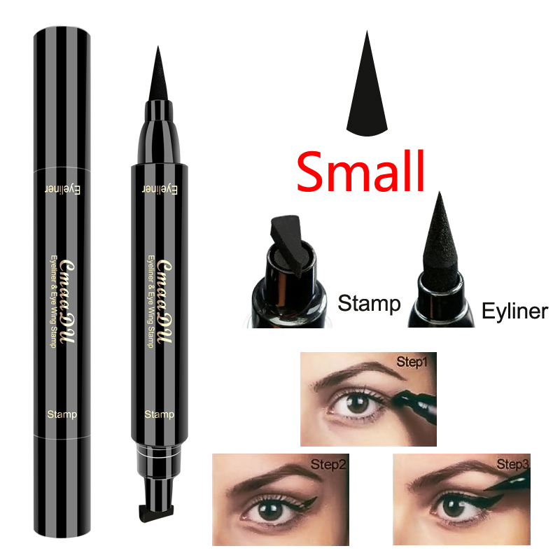 CmaaDu 2 In 1 Liquid Eyeliner Stamp Pen Eye Liner Pencil Waterproof Long-lasting Eye Makeup