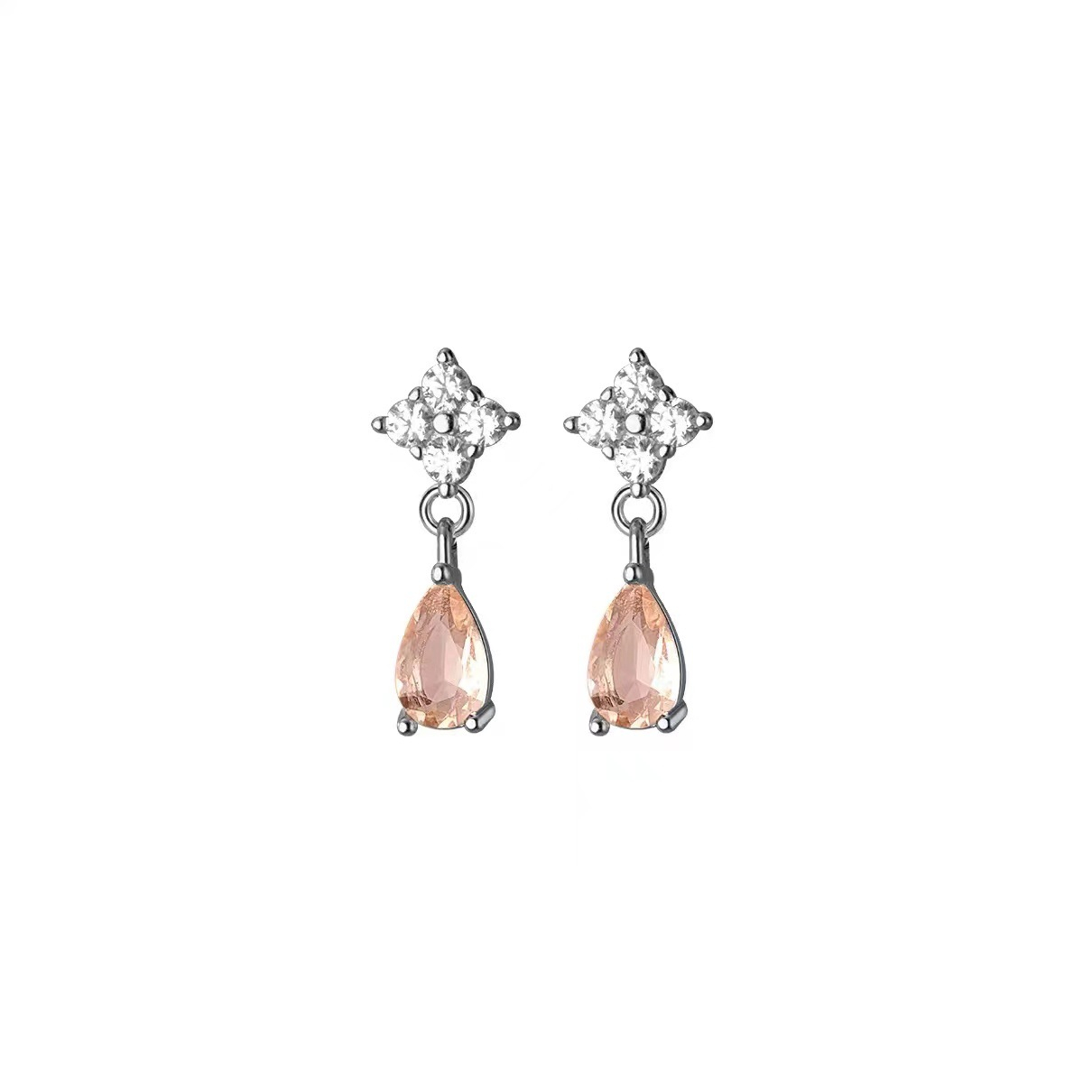 XCL132 lady transparent crystal shape water drop girl stud earrings party wedding sweet cute jewelry