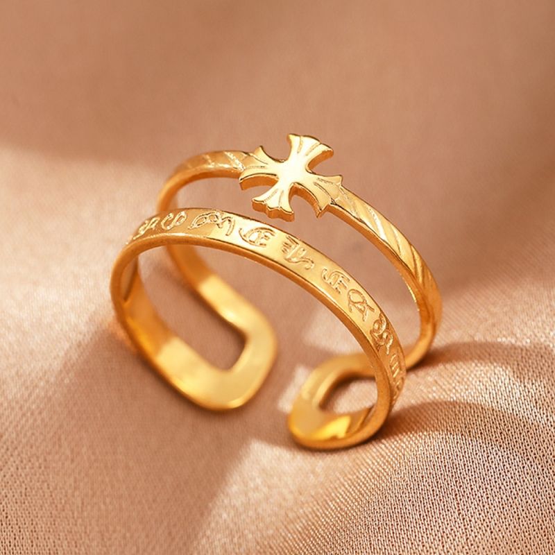 Stainless steel, geometric opening ring, popular, wide face ring，Earring CRRSHOP free shipping