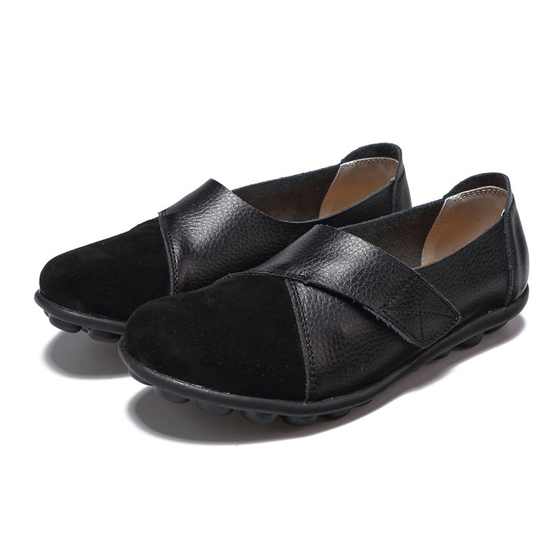 【Big Size 44 & Quality Genuine Leather】Women Casual Shoes For Ladies Soft Comfortable Loafers Flats Official Office Pu Footwear