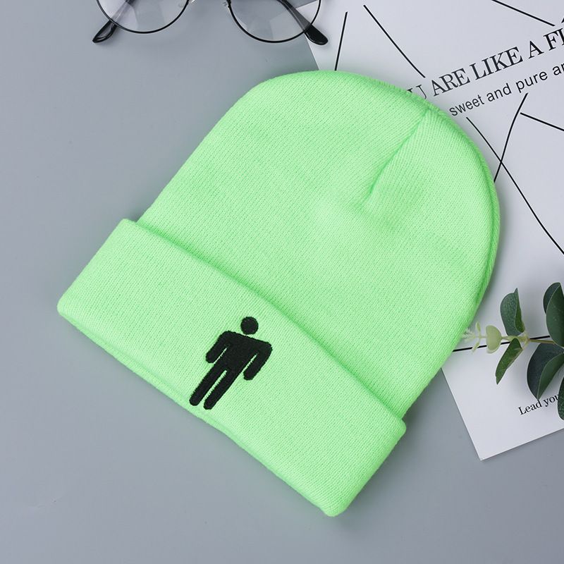 New Creative Autumn and Winter Billie Eilish Knitted Hat Pullover hip-hop Hat Woolen Hat