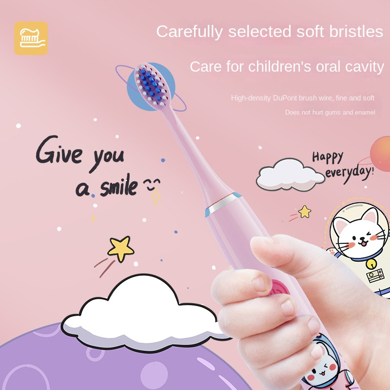 2023 Children's Electric Toothbrush USB Sonic Toothbrush Boys Cartoon Kids with Replacement Girls Toothbrush Ultrasonic