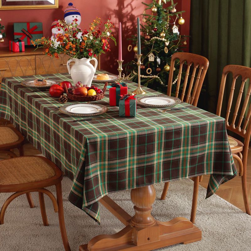 GZ Christmas Plaid Tablecloth Holiday Party Rectangular Tablecloth