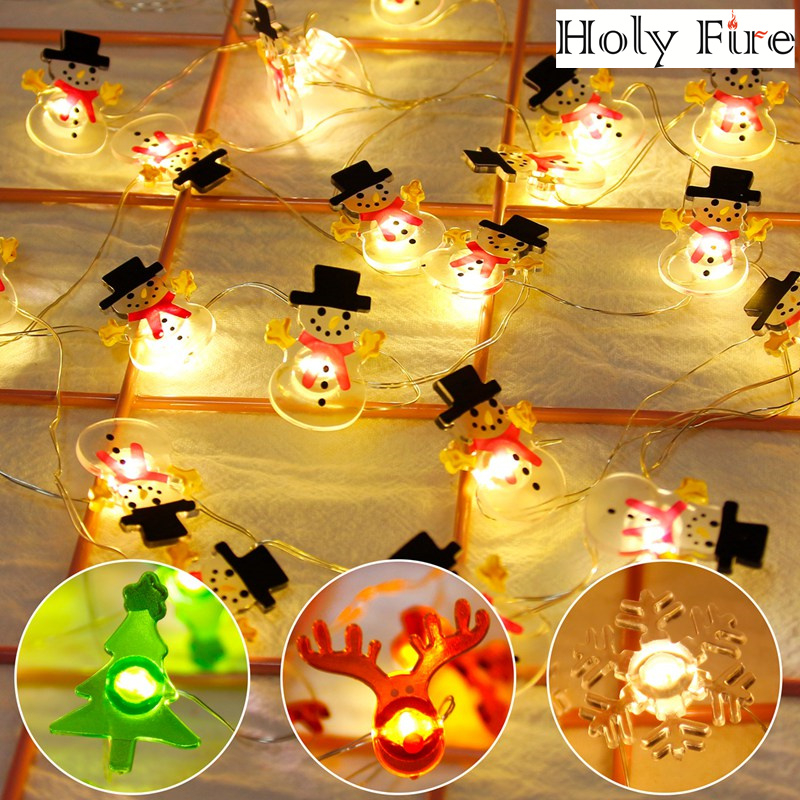 Holy Fire 2m 20LEDs Santa Claus Christmas LED String Lights Garland Decorative Fairy Lights Christmas Deocr for Home Holiday Lighting Navidad