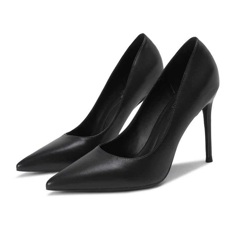 001  women's shoes stiletto heel French pointed toe single shoe professional job girls' shoes (heel 6cm)