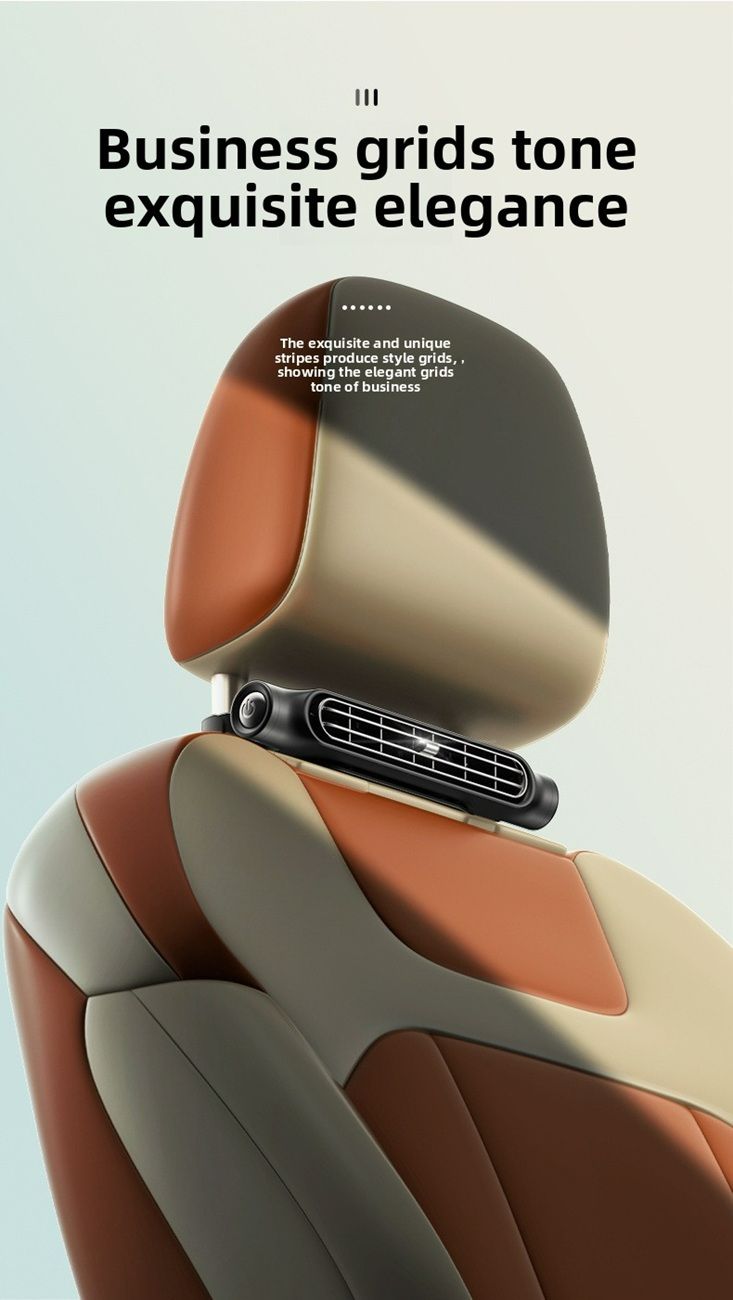 2025 creative new product car seat fan, USB plug-in bladeless rear pillow cooling back seat fan for car.