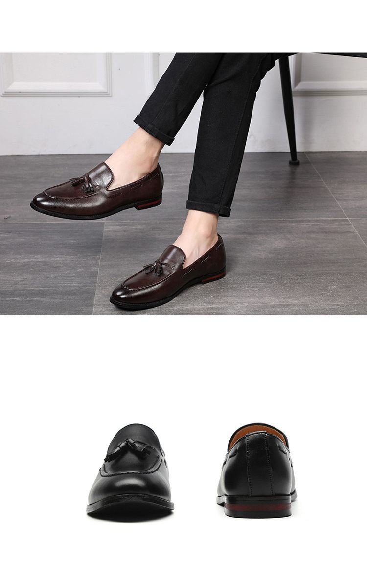 Large size men's shoes wholesale British Korean version men's casual leather shoes bean shoes,