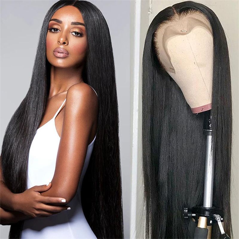 New mid-length straight wig for women in Europe and America, wigs