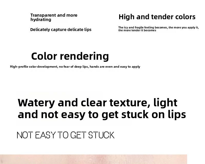 PinkyFocus Black Yaoyue Light Mirror Lip Glaze Korean Pure Want to Show Tender and Moisturizing Hydrating Glass Dudu Lip Lipstick