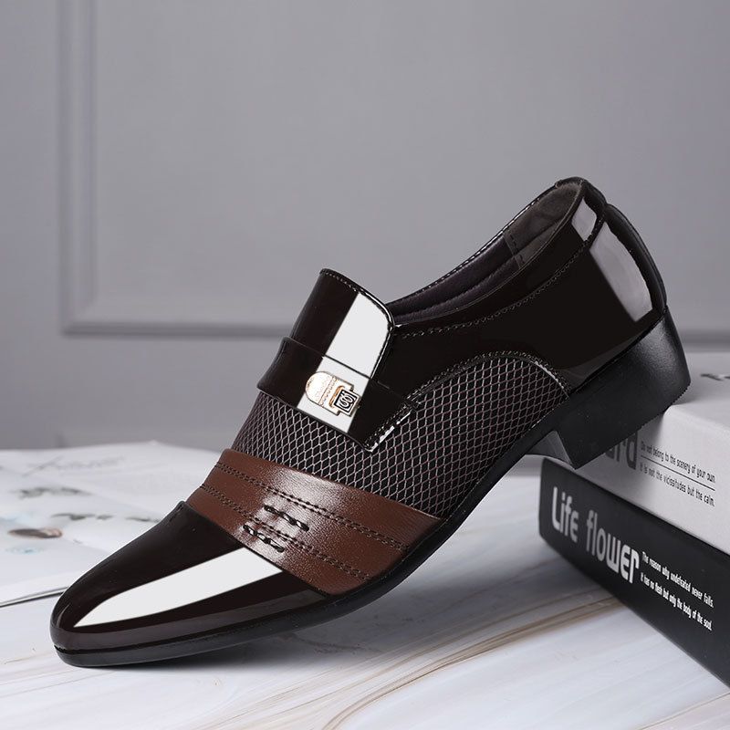 New men's shoes Leather shoes men's casual shoes Business dress shoes big size wedding shoes 8829