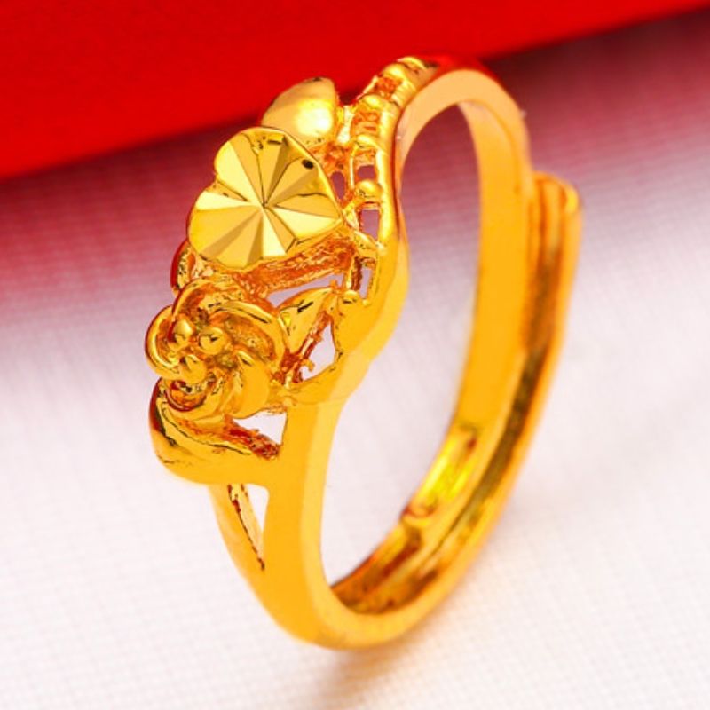 Adjustable opening rig Plated Imitation Gold Jewelry Women's love Ring CRRSHOP lovers Valentine's Day ring girl jewelry