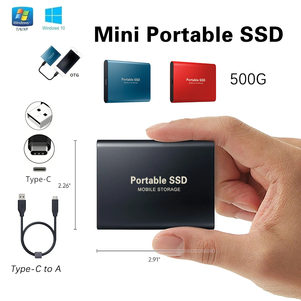 500GB External Hard Disk Mobile Hard Disk Aluminum Alloy Mobile Portable Hard Drives Hard Disk For PS5 PS4 Laptop Computer