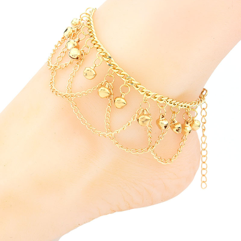 E0072 Women's Versatile Personality Bell Wavy Fringe Anklet