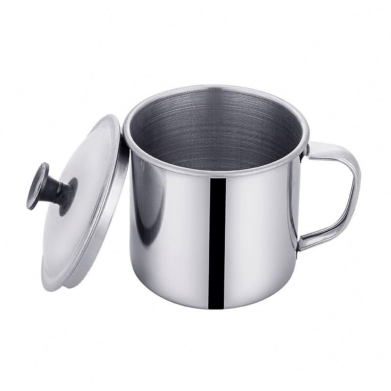 Extra Thick Stainless Steel Cup Children's Mouth Cup with Handle Cover Household adult Drinking Water Cup with cover