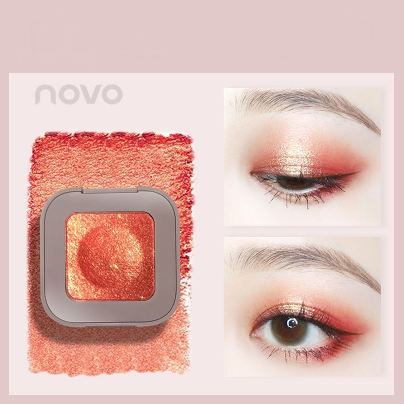 NOVO Single Pan Glitter Eyeshadow, Shimmer Sparkle Eye Makeup, Multi Colors Optional, Long-Lasting High Pigment Eyeshadow Palette For Daily Party Cosmetics