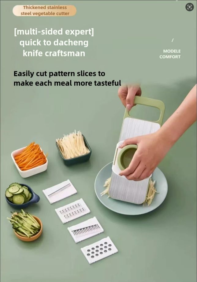 Multifunctional Vegetable Slicer knife, Chopper with 5 Interchangeable Blades,Vegetable cutter chopper