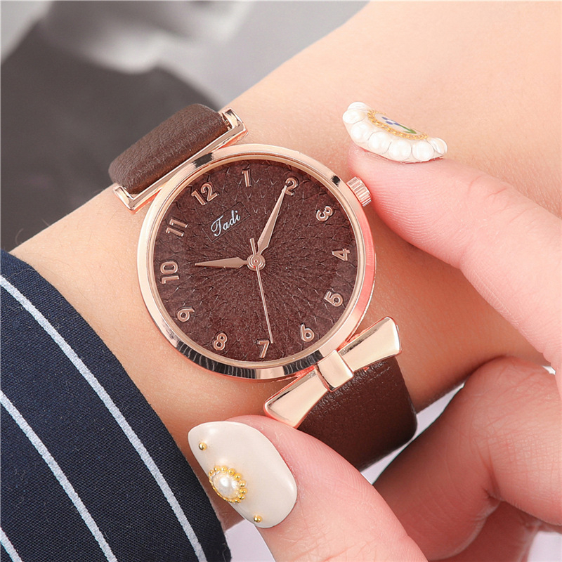 PD1008-1 Fashion Women Digital Chronograph Wrist Watch Petal Pattern Face Quartz Belt Strap Ladies Watches