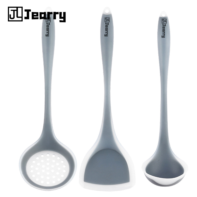 Jearry Silicone Slotted Spoon translucent Home baking kitchenware household food grade Special kitchenware for non stick pan baking accessories