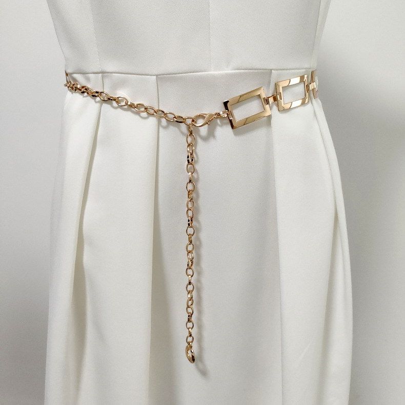 11559 Women's Metal Chain Waist Chain Dress Decorative Waistband