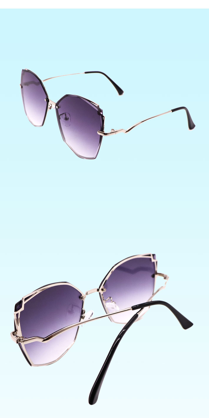 431 Large Frame Metal Irregular Ladies Polarized Color Fashion Sunglasses UV400 Street Shot Shades for Women Men Eyeglasses
