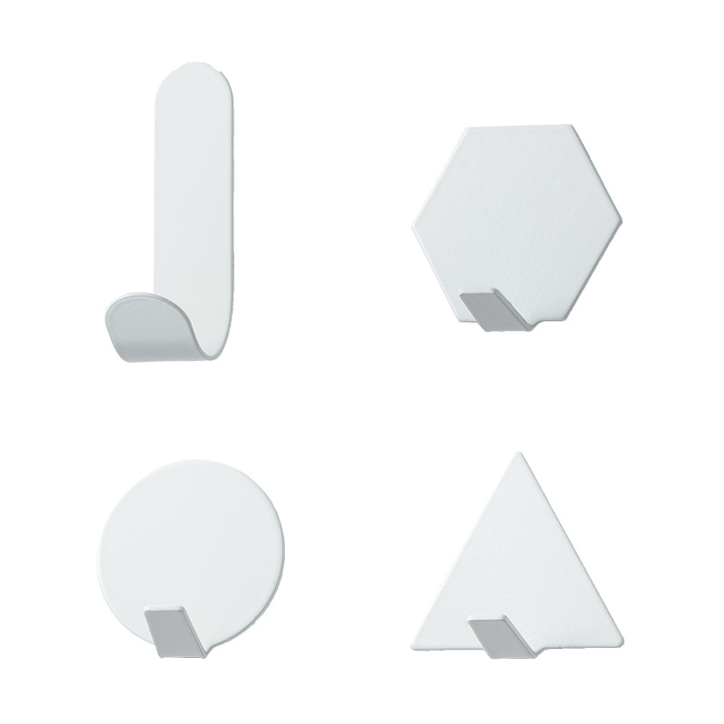 3290 4Pcs Adhesive Wall Hooks Stainless Steel Kitchen Organizer Multifunction Storage Clothers Rack Bathroom Hooks Strong Key Holder