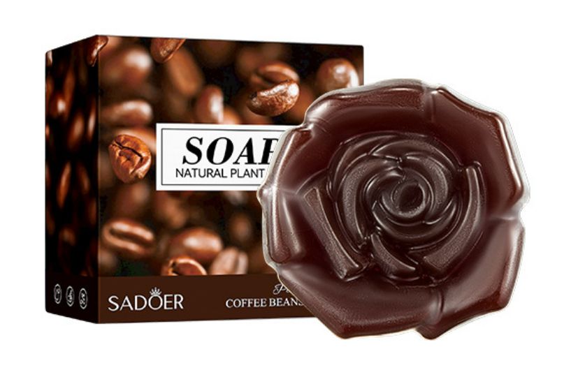 SADOER Coffee Bean Essential Oil Soap Handmade Soap Cleansing Body Universal Soap (Free Foaming Net)