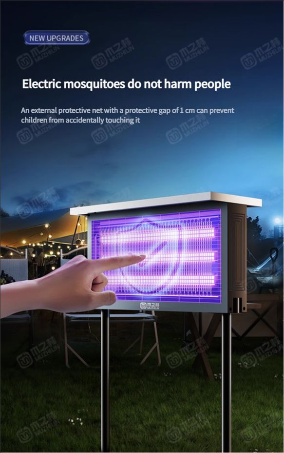 Solar-powered mosquito-killing lamp, outdoor courtyard and garden, outdoor waterproof fly-killing lamp, mosquito-repelling, camping, orchard, insect trapping and killing wonder