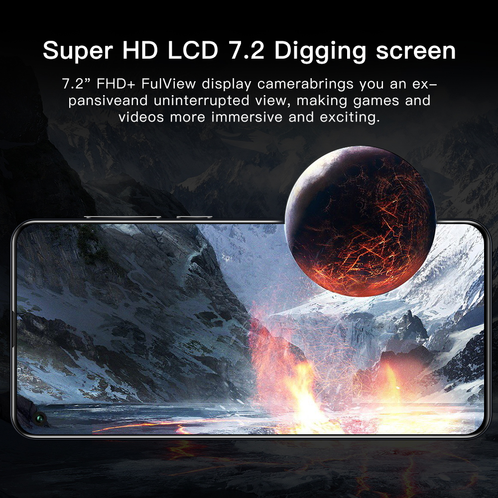 S40U Smartphone 7.2Inch Full screen 12GB RAM+512GB ROM Dual Sim Dual Standby Face Recognition Mobile Phone